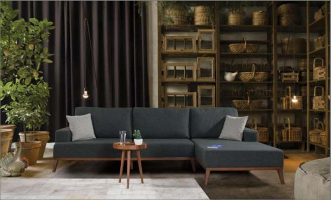 Narożnikowa kanapa Ustawienie Włókiennicze Siedziba salon Meble tapicerowane Narożnik sofa