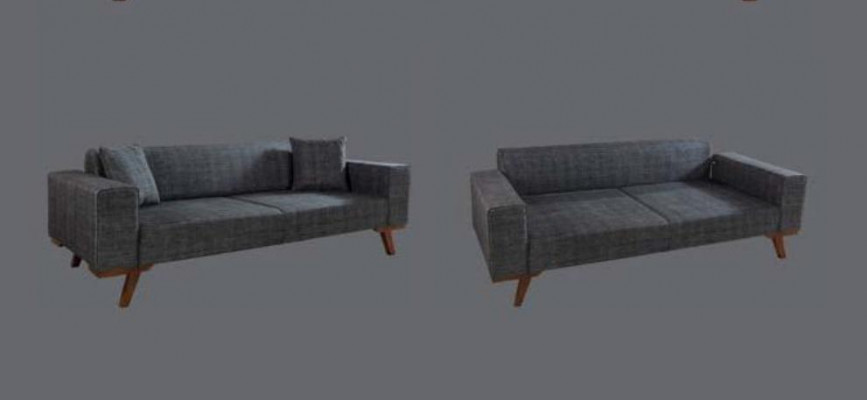 Zestaw sofowy 3+3+1 Siedziba Design Sofy Podkładka Kanapy Szare Meble 3-częściowe