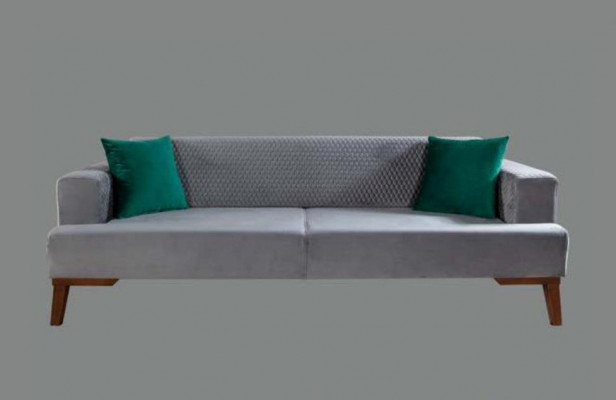 Zestaw sofowy 3+3+1 miejsce do siedzenia Projektant Żywy krajobraz Gray Turkis Green