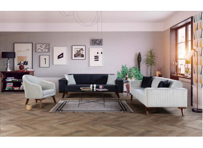 Luksusowy Zestaw sofowy trzyosobowy 3+3+1 Siedziba Materiał Sofa Fotel Włókienniczy styl