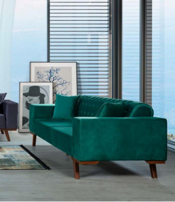 Zestaw sofowy 3+3+1 Siedziba sofa do salonu w kolorze fioletowym turkusowym