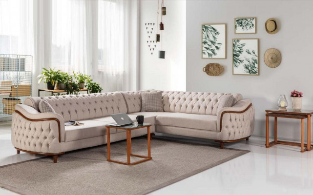 Narożnikowa kanapa Żywy krajobraz Chesterfield Couch Podkładka Sofa Couchen Meble