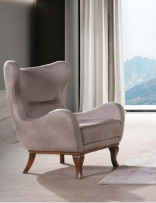 Nowoczesny Fotel Single Seater Designer 1 miejsce do siedzenia Podkładka Włókienniczy Material Beige