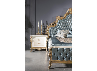 Stolik nocny Beż Eleganckie Nowoczesne Meble Piękne Szafki nocne Luksus Sypialnia Nowość