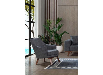 Design Salon Fotel Jednoosobowy Nowoczesna Szara Podkładka Meble