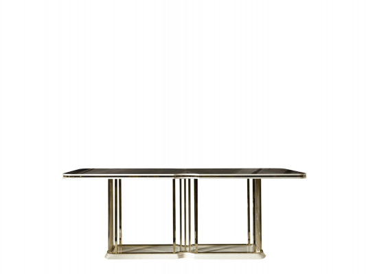 Stół obiadowy Brown Luksusowe stoły jadalnia Tabela Metal Elegancki Styl Nowoczesny