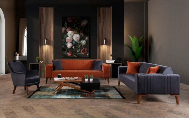 Design Salon Fotel 1 Siedziba Nowoczesny Materiał Poliester Kolor Szary
