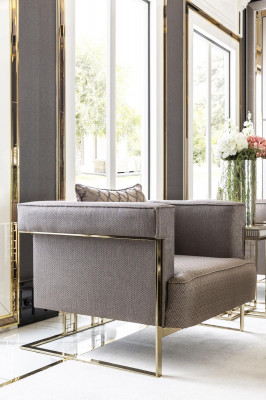 Fotel Beige Living Room Design Eleganckie Meble Nowoczesne 1 miejsce do siedzenia Piękne Luksusowe Nowe