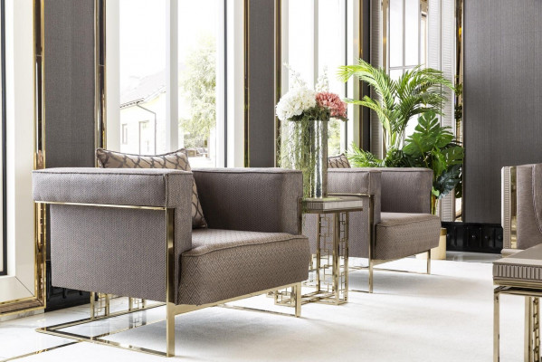 Fotel Beige Living Room Design Eleganckie Meble Nowoczesne 1 miejsce do siedzenia Piękne Luksusowe Nowe