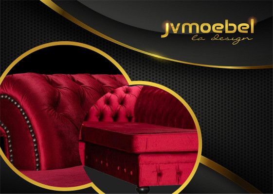 Zestaw Luxury Modern Narożnikowa kanapa Kształt U Chesterfield I stolik kawowy Living Room Włókienniczy