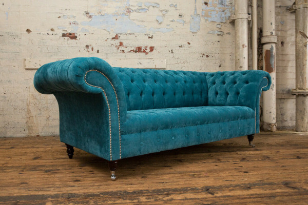 Chesterfield Oryginalna Sofa Kanapa Włókienniczy Sofy Kanapy Podkładka Materiał Nowy