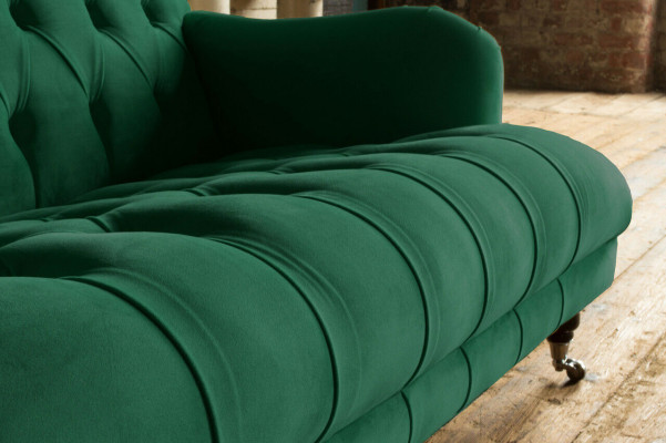 Chesterfield 2 miejsce do siedzenia Podkładka Kanapa Skóra Sofa Kanapy Modern Style Green Włókienniczy