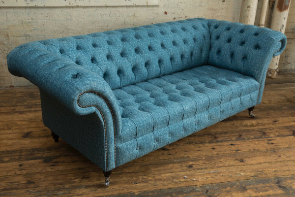 Chesterfield Oryginalna Sofa Kanapa Włókienniczy Sofy Kanapy Podkładka Materiał Nowy
