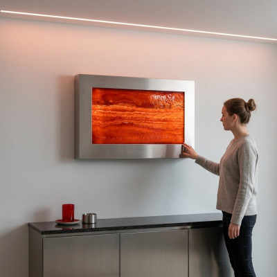 Designerska ściana wodna LED słupy wodne wodospad Zdjęcie Rama 90x60