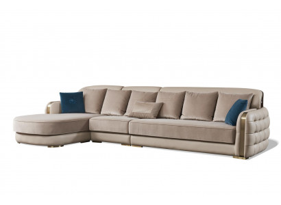 Sofa Skóra L Shape Couch Żywy krajobraz Narożnikowa kanapa Ustawić Nowoczesne kanapy
