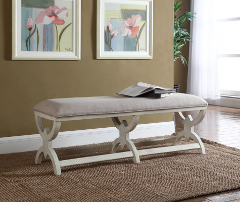 Stołek Ottoman Foot Meble Ławki mieszkalne Siedziba Skóra Beige Design Ottoman