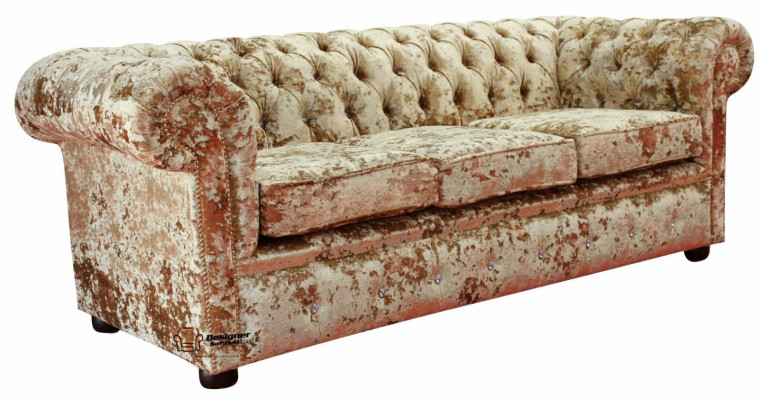Designerska sofa do salonu - Pokrycie Włókienniczy Aksamit Materiał - Klasyczna kanapa