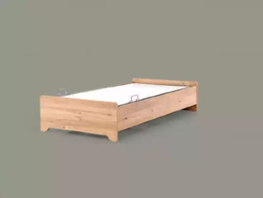 Designerskie łóżka Łóżeczko dziecięce brązowe nowoczesne łóżko młodzieżowe meble drewniane 100x200cm