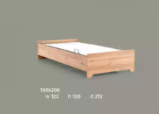 Designerskie łóżka Łóżeczko dziecięce brązowe nowoczesne łóżko młodzieżowe meble drewniane 100x200cm