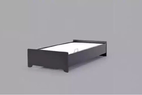Designerskie łóżka składane Czarne nowoczesne łóżko młodzieżowe 100x200cm