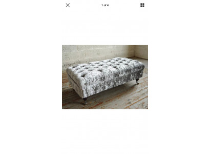 Chesterfield Tekstylia Pufa XXL Big Pufa Do Nóg Pufy Kanapy Luksusowy Materiał