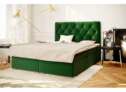 Chesterfield Boxspring Łóżko Hotelowe Kompletne Łóżko Podwójne Nowy Materac Topper Set