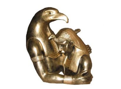 Egipt Rzeźba Ramses II Popiersie z orłem Egipskie figury Statuy 35 cm