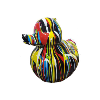 Abstrakcyjna dekoracja figura statuetka rzeźba 60 cm rzeźby figury kaczka kolorowo pomalowana 60cm