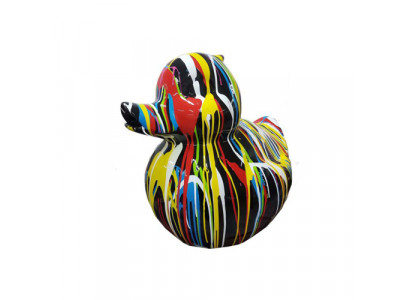 Abstrakcyjna dekoracja figura statuetka rzeźba 60 cm rzeźby figury kaczka kolorowo pomalowana 60cm