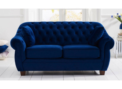 jvmoebel ® - Sofa tekstylna - Niebieskie poduszki Dwuosobowa kanapa Zestaw trzyelementowy