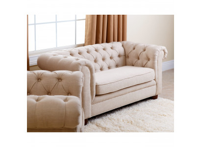 Dom Wiejski Dwuosobowa Sofa Chesterfield Wygodna Kanapa Tkanina jvmoebel ®