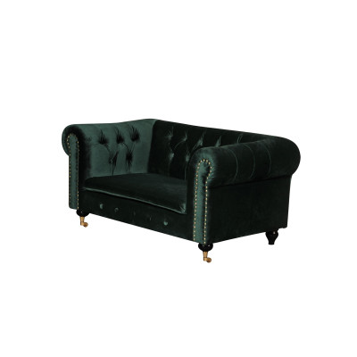 Chesterfield Sofa 2-osobowa Kanapa Klasyczny Luksusowy Barok Rokoko Materiał Skóra