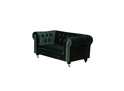 Chesterfield Sofa 2-osobowa Kanapa Klasyczny Luksusowy Barok Rokoko Materiał Skóra
