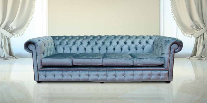 Chesterfield 4 osobowy klasyczny luksusowy barokowo-rokoko Sofa Couch Tekstylia Skóra