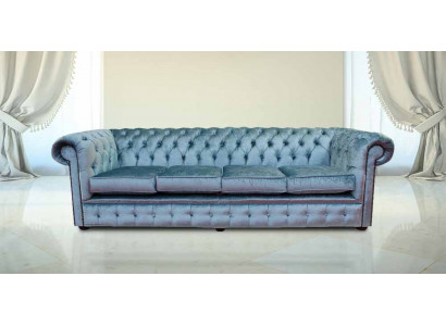 Chesterfield 4 osobowy klasyczny luksusowy barokowo-rokoko Sofa Couch Tekstylia Skóra