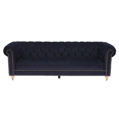 Chesterfield 4 osobowa klasyczna luksusowa kanapa barokowa w stylu rokoko z tkaniny i skóry