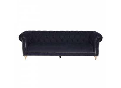 Chesterfield 4 osobowa klasyczna luksusowa kanapa barokowa w stylu rokoko z tkaniny i skóry