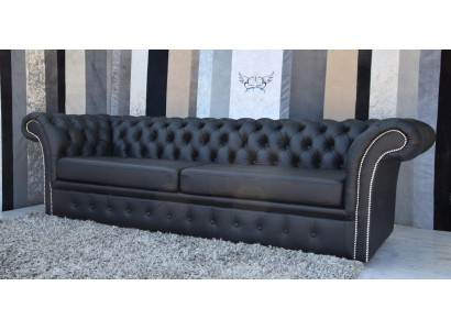 Chesterfield Sofa Kanapa Pokrycie Tkanina Skóra Kanapy Tapicerka Garnitur 3-osobowy