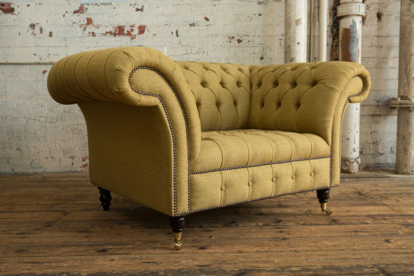 Fotel Kanapa Obicie Sofa Materiałowe Kanapa Chesterfieldy Sofy 1,5-osobowa Fotel 1-osobowy Żółty