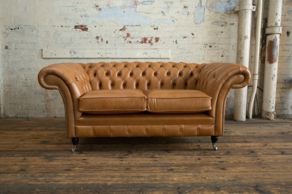 Chesterfield Design Luksusowa Kanapa Sofa Fotel Komplet Obiciowy Skóra Tkanina Brązowa