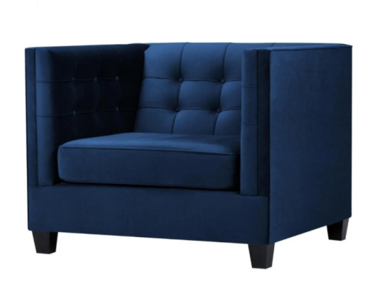 Blue Chesterfield Fotel Living Room Włókienniczy Materiał Blue Creative Meble Modern