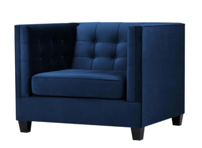 Blue Chesterfield Fotel Living Room Włókienniczy Materiał Blue Creative Meble Modern