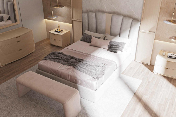 Taboret tapicerowany siedzisko Design tkanina Relaks Luksusowa sofa Ławka Materac Tkanina Nowoczesna