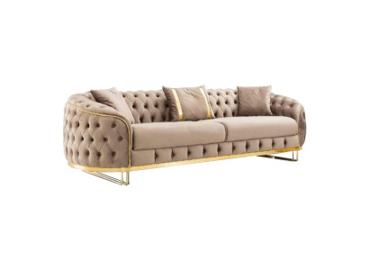 Stylowa Trzyosobowa Sofa do Salonu Chesterfield Luksusowe Meble Nowość