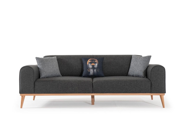 Nowoczesna Szara 3-miejsce siedzące Luksusowa Sofa Tkaninowa Salon Sofa Meble Wypoczynkowe