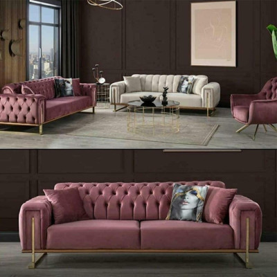 Designerska Sofa Chesterfield Luksusowa 2x Podkładka Kanapy Meble do Salonu
