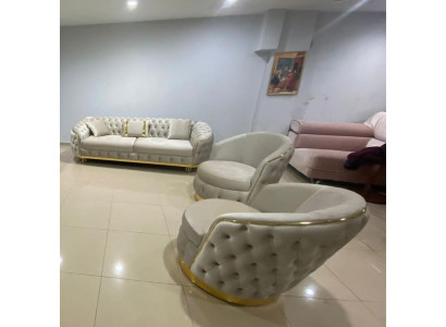 Designerski zestaw do salonu składa się z 3-miejsce siedzące Sofa I 2x Fotel 3-częściowy.