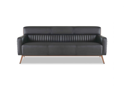 Pracownia 3-osobowa Sofa Czarna Jednolita Nowoczesny Design Salon