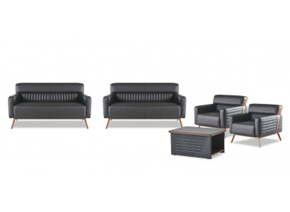 Sofy zestaw do salonu, 5-elementowy, nowoczesny design, 2-osobowa kanapa, fotel, stolik kawowy.