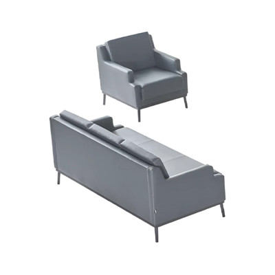 Zestaw mebli biurowych w kolorze antracytowym, 3-osobowa sofa jednokolorowa, nowoczesny design